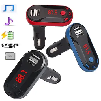 

Car Kit Wireless Bluetooth MP3 Player Handsfree FM Transmitter Audio Kit Support TF SD Card With Audio Line Cable FS