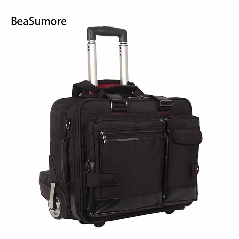 BeaSumore бизнес для мужчин сумки на колёсиках 18 дюймов ручной тележка multi Carry On пароль чемодан колёса дорожная сумка для ноутбука