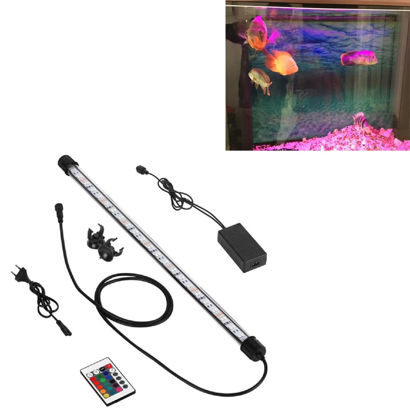 66cm RGB LED Aquarium Light Smiful Fish Tank Submersible Underwater Crystal Glass LEDs Lights | Освещение