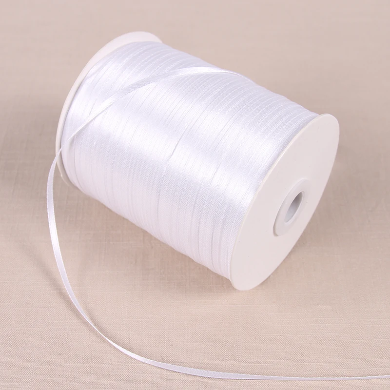 3 мм атласные ленты 22 м/лот DIY ручной работы товары для украшения свадьбы, дня рождения Подарочная упаковка белые ленты