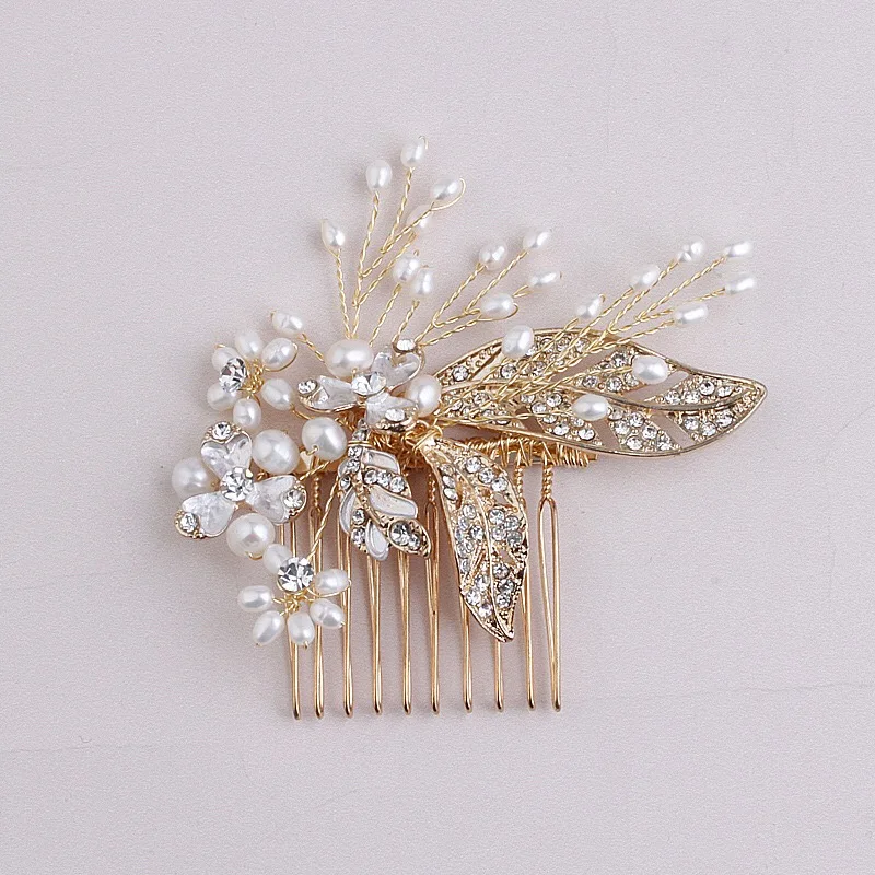 Golden Comb Headband High Quality New Leaf Wedding Hair Clip Headband Bridal Headpiece Handmade