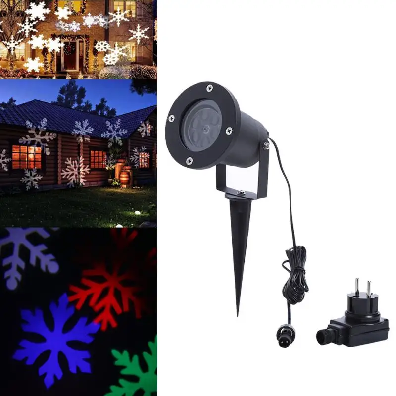 

Waterproof IP64 110-240V Snowflake Laser Projector Lamps LED Stage Light for Christmas New Year Party Lawn Garden Lamp EU Plug