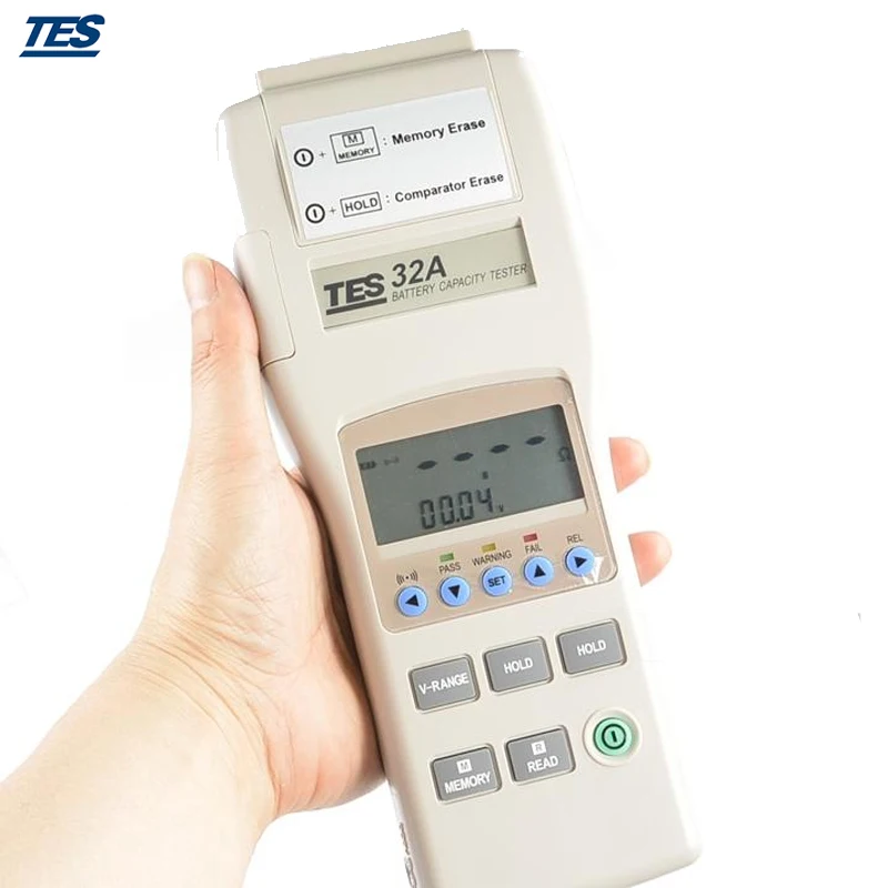 

TES-32A Handheld Battery Capacity Tester Meter 0-500AH with DCV Resistance Measurement RS232