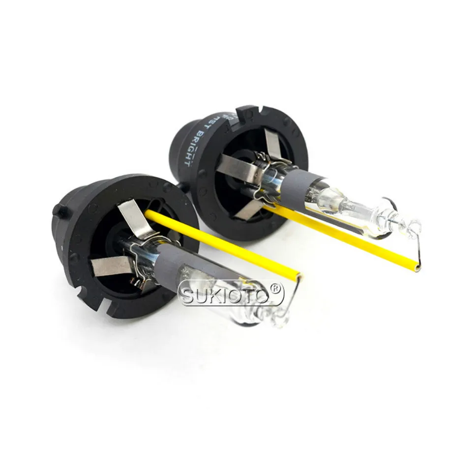 SUKIOTO 2PCS xenon D2S D4S 55W 5500K D2R D4R xenon hid Bulbs Projector Lens Upgrade Bright Metal Bracket Car Headlight Lamps (1)