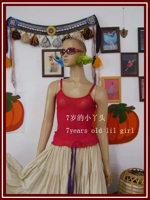 

Transparent thin belly danc vest top C908