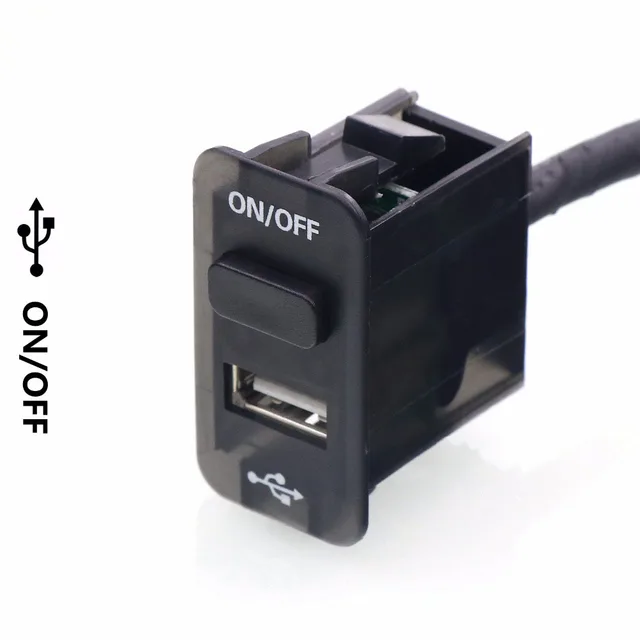 Car Charger Usb Interface Socket Port On Off Self Lock Switch Car Charger Usb Interface Socket Port On Off Self Lock Switch Use For Toyota Hilux Vigo Coaster Corolla Ex Yaris Reiz