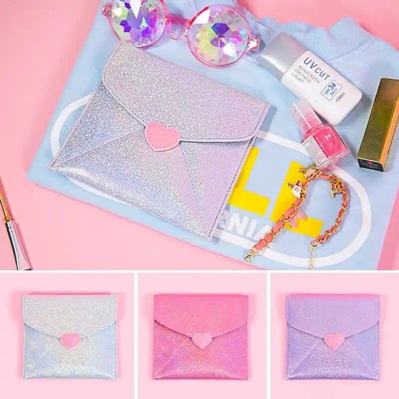 Women Sanitary Napkin Bag Female Solid Clear Tampon Women Sanitary Napkin Bag Female Solid