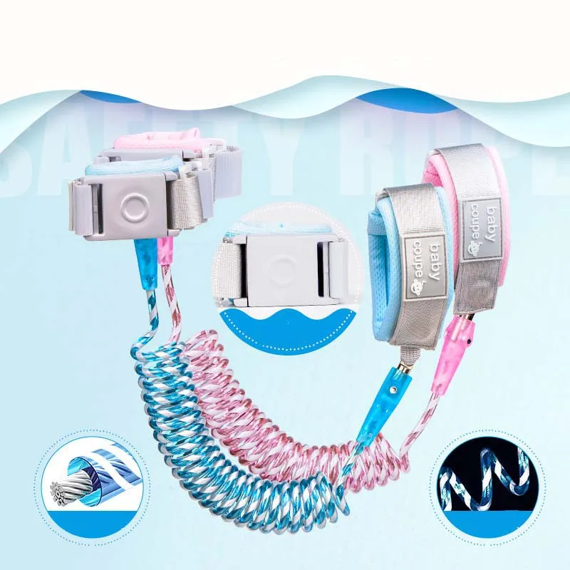 Anti Lost Adjustable Traction Rope Children Baby Safety Reflective Wrist Band Toddler Wristband Walk Assistant Belt