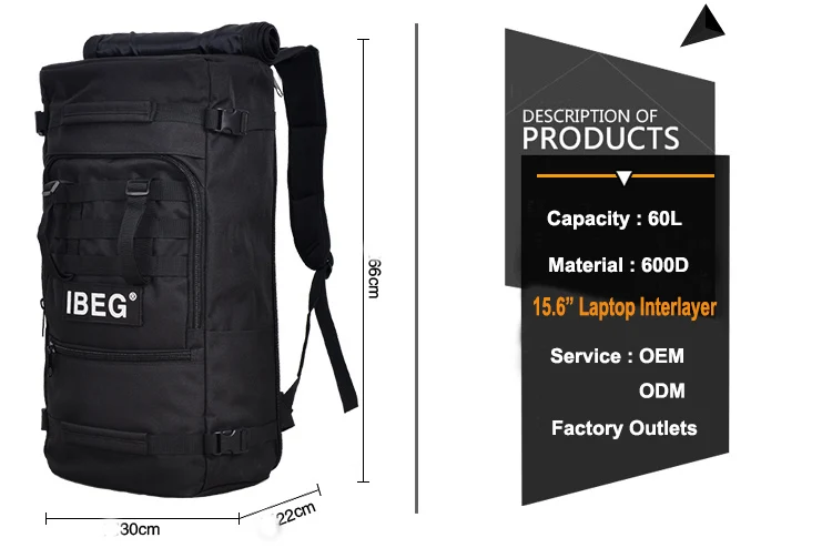 65L мужские военные тактические сумки водонепроницаемые Оксфордские походные рюкзаки для кемпинга уличная износостойкая сумка 15," рюкзак для ноутбука
