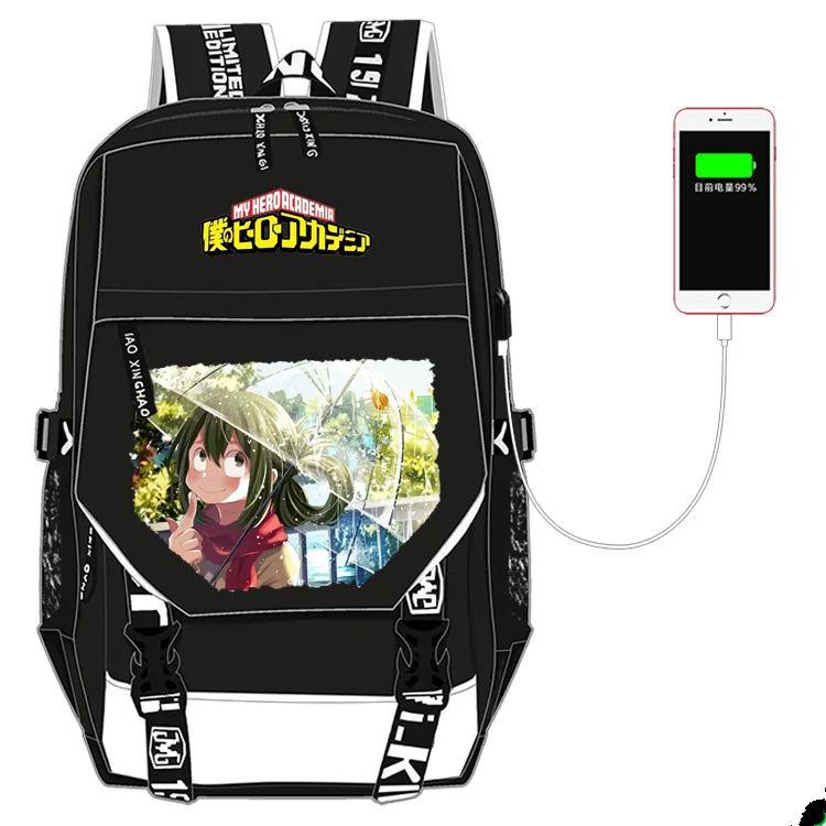 Boku no hero Academy рюкзак Многофункциональный USB зарядка школьный рюкзак My hero Academy аниме сумка на плечо для ноутбука дорожные сумки подарок - Цвет: L