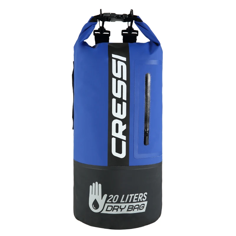 Cressi 20L сухая Сумка премиум-класса, рюкзак для дайвинга, снаряжение для дайвинга, водонепроницаемая сумка большого объема для подводного плавания, дайвинга, дрейфующих лодок - Цвет: BLACK BLUE