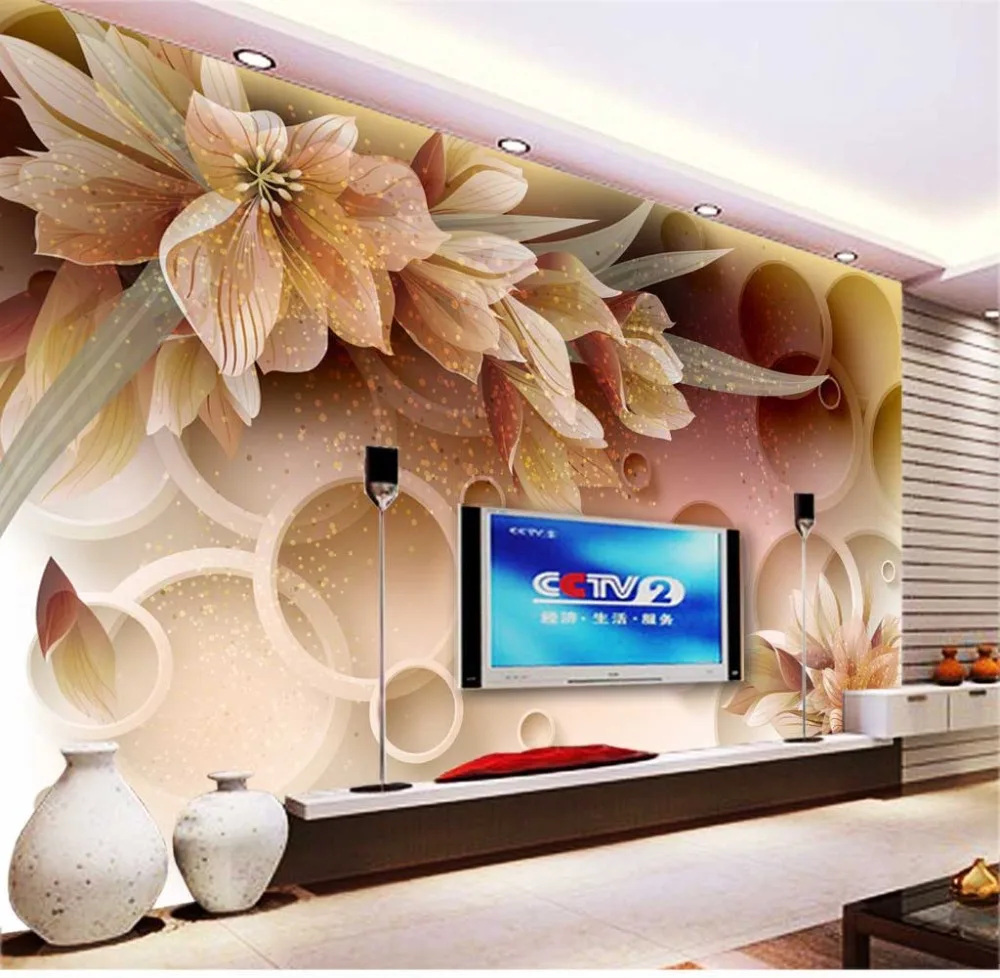 Online Get Cheap Elegan Bunga Dinding Gambar 3d Aliexpresscom