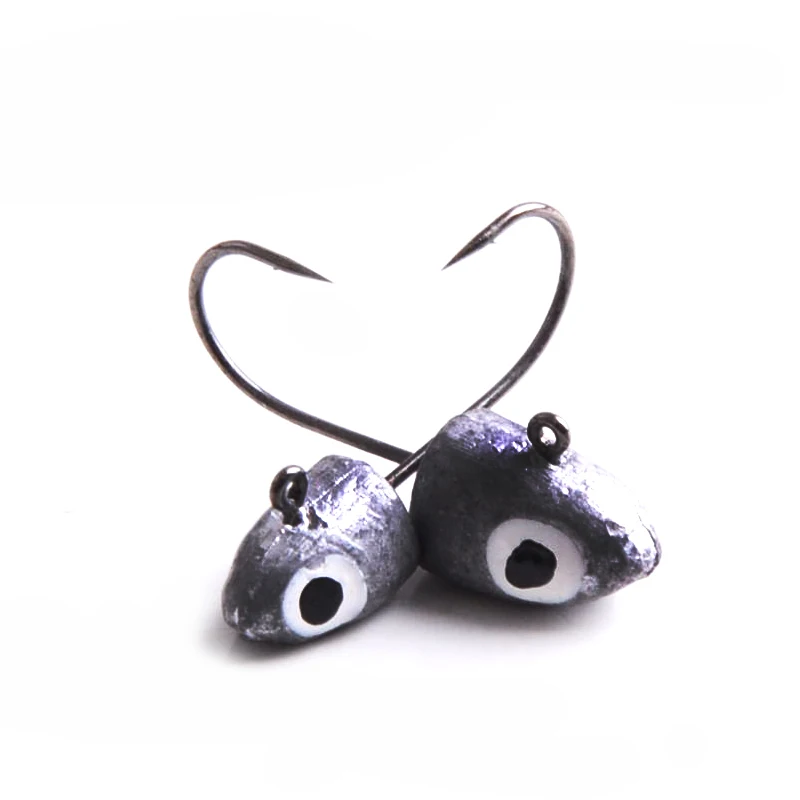 5pcs Jig head Lead hook 0.9g 1.5g 1.6cm 1.8cm Metal fly fishing hook for Soft Lure worm Barbed Hooks fishing accessories pesca