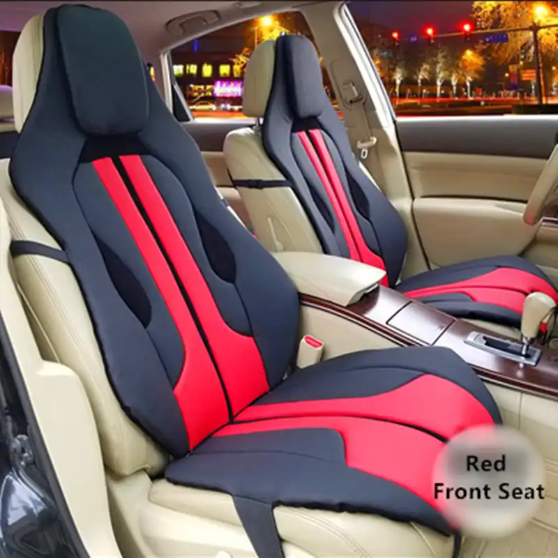 Car Front Seat Cover Soft Interior Accessories Leather Cushion Red White Racing Yellow Universalfor Ferrari Mercedes Bmw Porsche