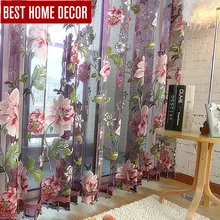 Mejor decoración del hogar cortinas de ventana escarpada cortinas para la sala de estar del dormitorio cocina moderna cortinas de tul de tratamiento de la ventana persianas