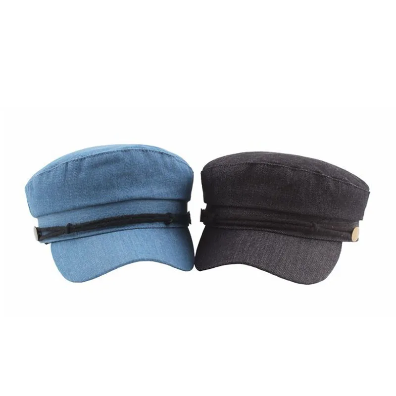 [AETRENDS] винтажные джинсовые шапки в стиле милитари с медной пряжкой для женщин, Мужская кепка в армейском стиле, Z-6841