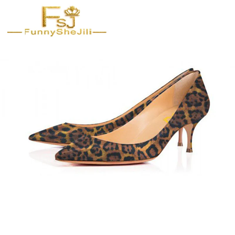 leopard kitten heel pumps