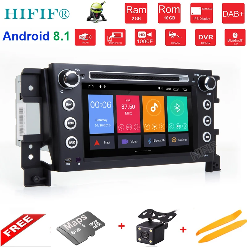 Top Quad Core 7" IPS HD Digital Touch Screen Android 8.1 GPS Stereo Car DVD Player for Suzuki Grand Vitara 2005-2010 2011 2012 2013 0