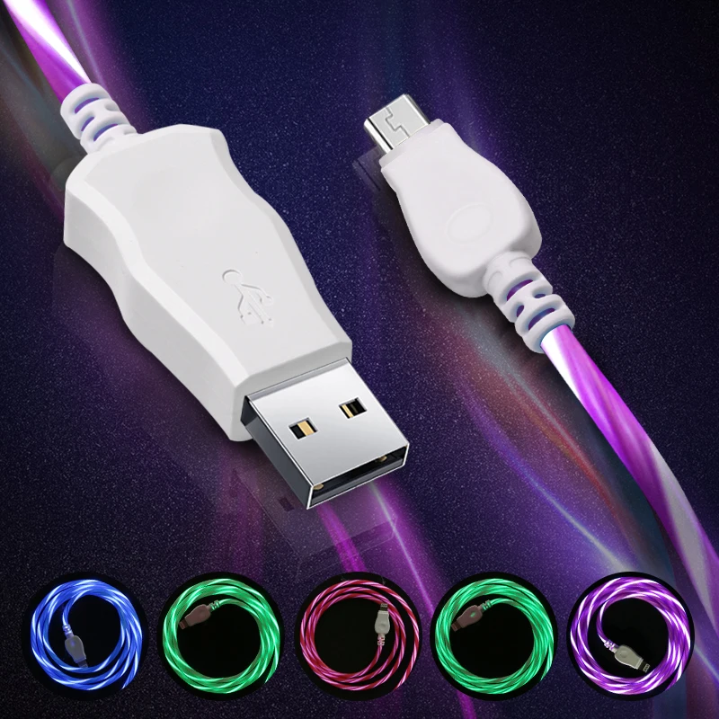 Светодиодный usb кабель для зарядки и передачи данных Galaxy S7 S6 S5 J5 A5 Huawei Redmi Note 3 4 5