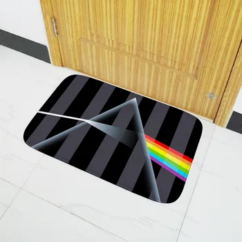 

Geometric Rainbow Doormat Floor Mat Thickened Flannel Bath Mat Anti-skid Door Entrance Door Mat Water Absorbent Rug