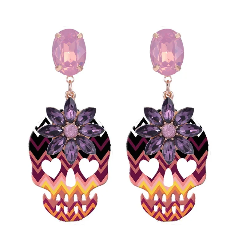 Skull head drop earrings for woman (8)