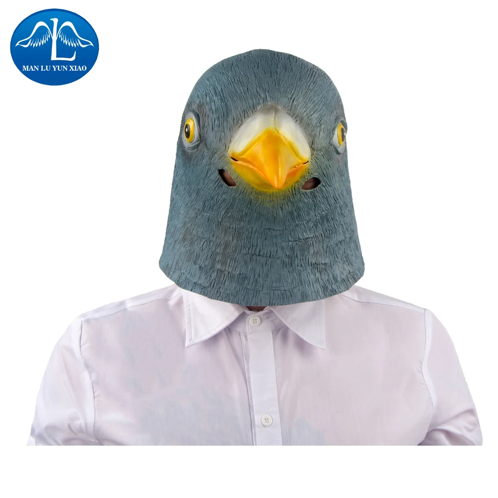 

MANLUYUNXIAO Pigeon Mask Latex Giant Bird Head Halloween Cosplay Costume Full Face Mask Woman Man Children Mask