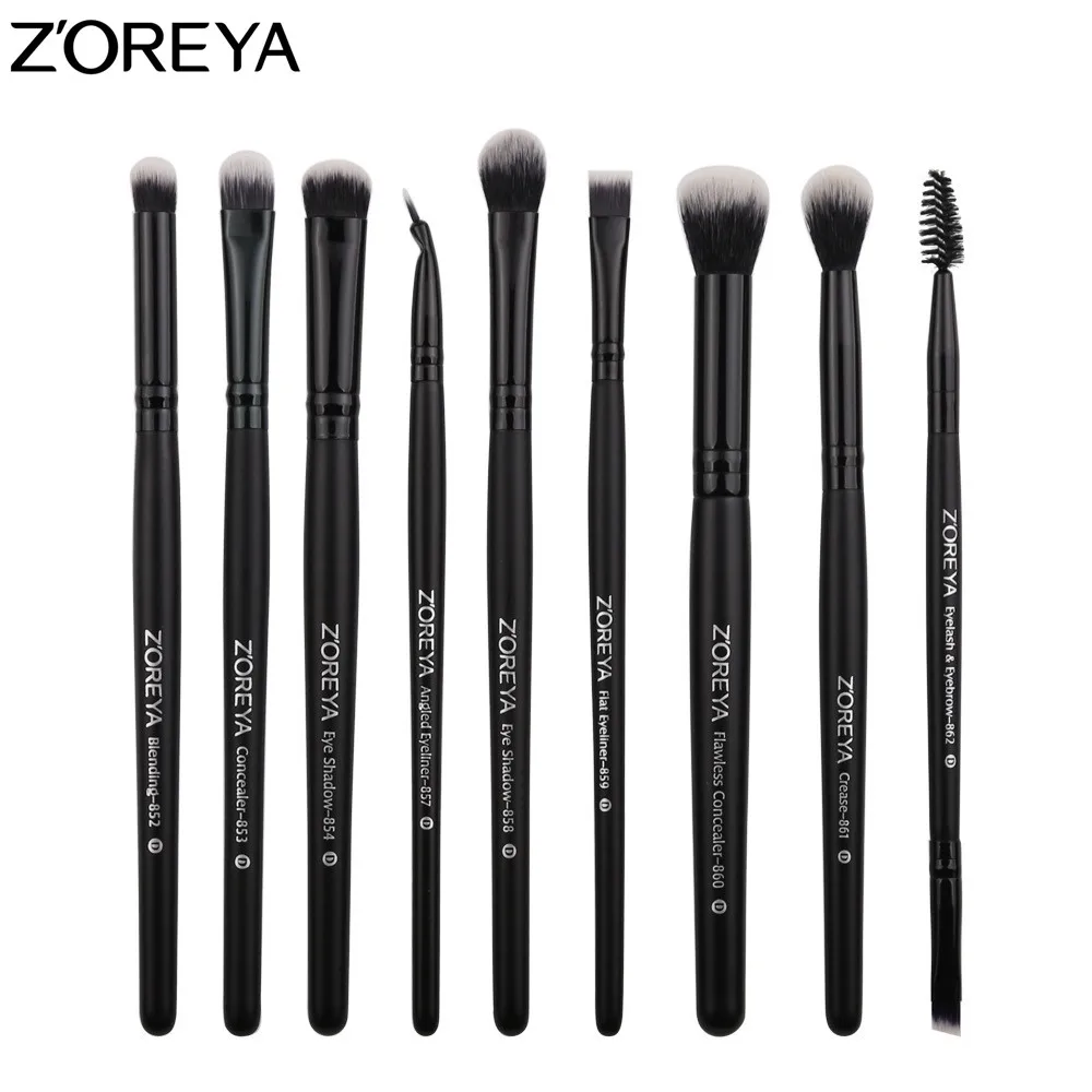 

ZOREYA 9pcs Eye Make Up Brushes Rose Gold Concealer Eyeshadow Eyeliner Eyeshadow Blending Brush Set 2018 New Model