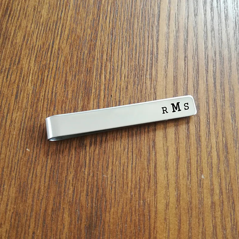 Personalized Custom Silver Tie Clip For Men's Gifts Customized Engraved