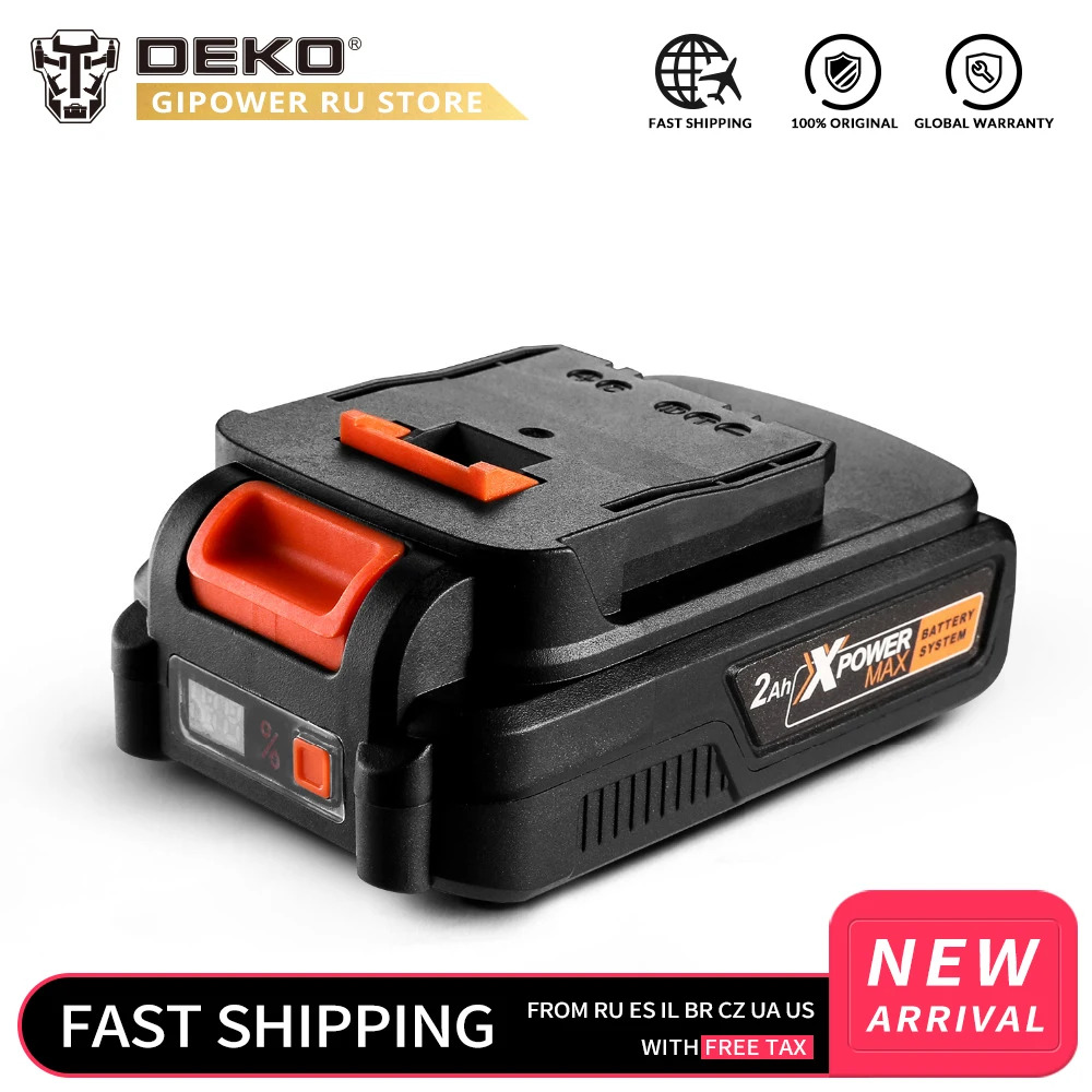 DEKO батарея 20V MAX 2000/4000mAh комплект литий-ионный батарей для GBD20DU2/GBD20DU3/GBW20DU2 Аккумуляторная дрель