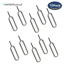 PORTEFEUILLE 10 шт. иглы для сим-карты для iphone 7 6 6S 8 Plus 4 4s 5 5C 5S X XS XR инструмент поднос держатель извлечение металлический контакт для HUAWEI P20