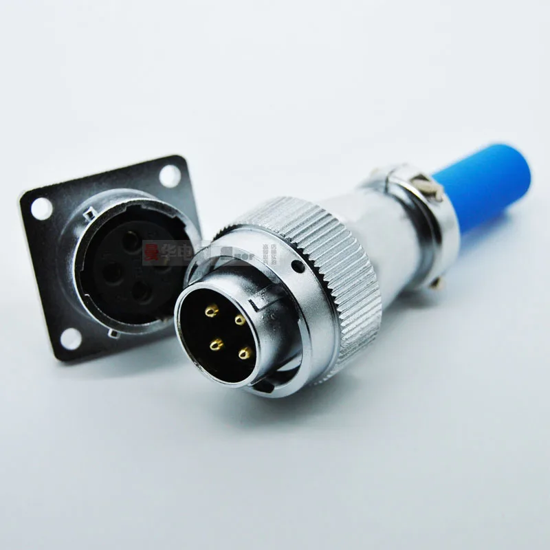 Aviation connector square flange 4pin Diam20mm M20 4Ppin push pull circular quick straight