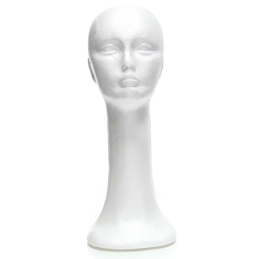 

HHFF Long Neck Female Foam Head Model Glasses Hair Wig Mannequin Hat Stand Styrofoam