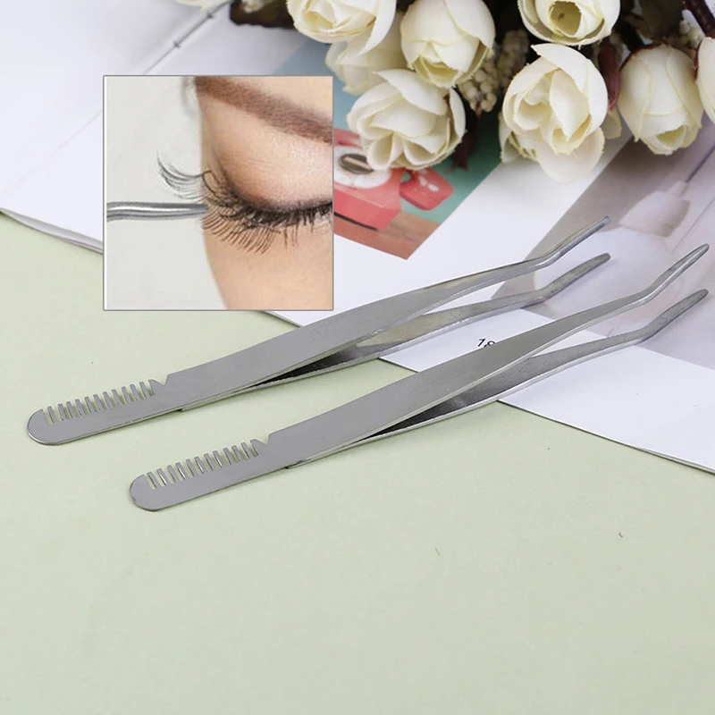 1PC Eye Brow Trimmer Eyelash Clip Cosmetic Beauty Makeup Tool Bend Tip Comb Eyebrow Tweezers Stainless Steel Face Hair Removal | Красота и