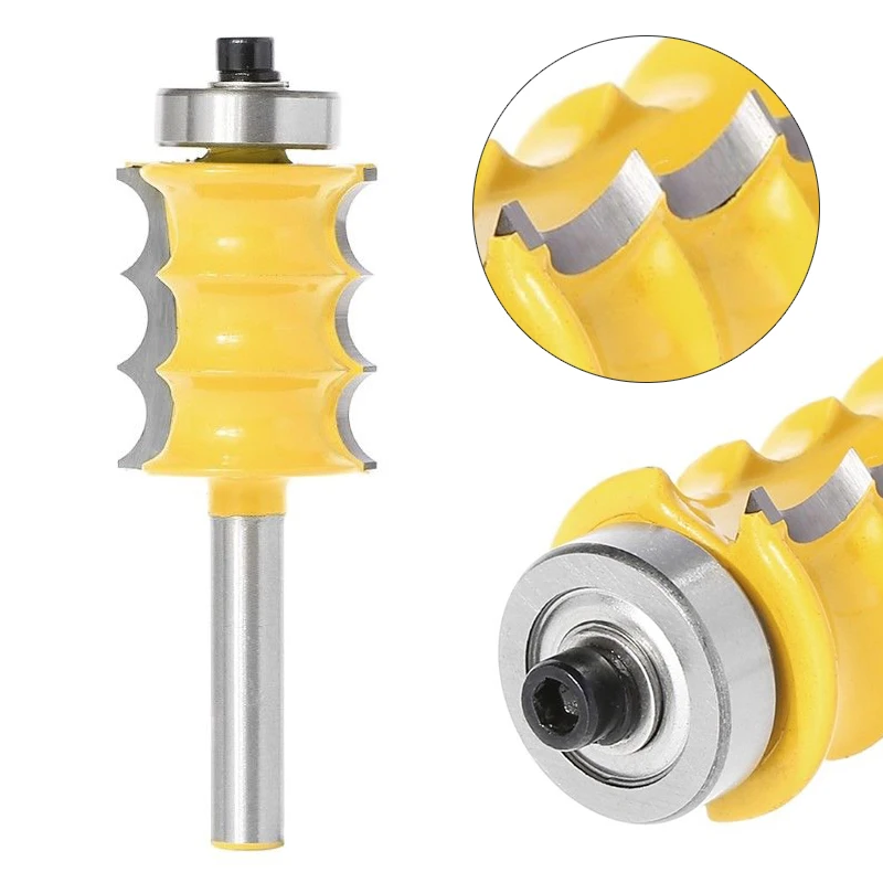 DWZ 1/4" Shank Large Triple Bead Column/Face Molding Router Bit For Woodworking