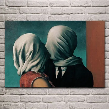 

mask and anonymous kiss romance living room decoration home wall art decor wood frame fabric posters KF538