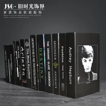 

Old time simple pure black book decoration ornaments Bar Cafe props of modern English simulation book book