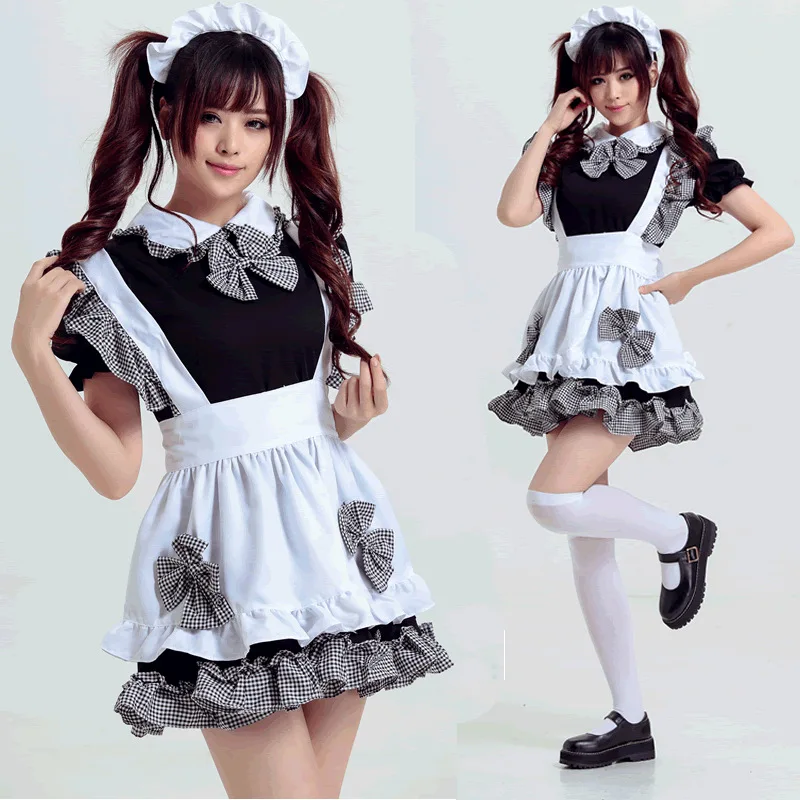 Damen Kimono Yukata Lolita Mädchen Kleid Maid Cosplay costume