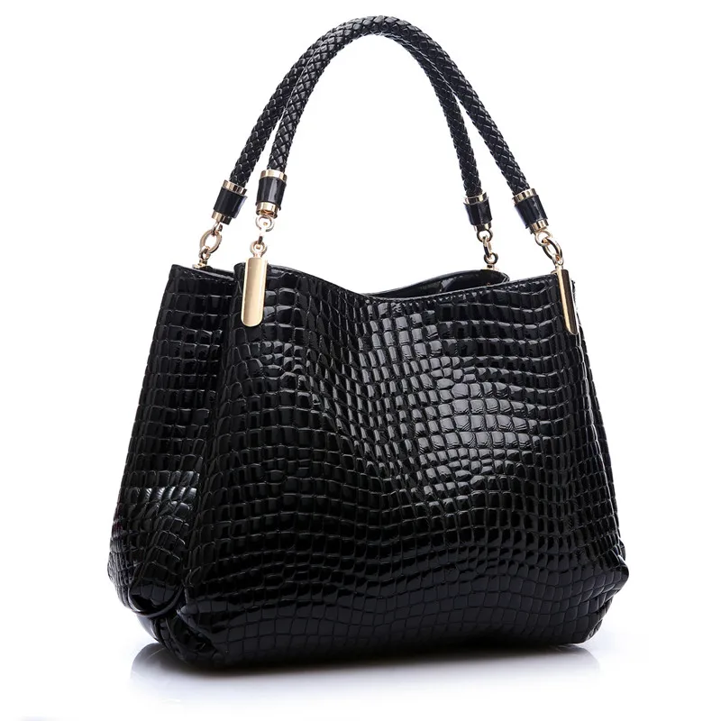 Luxury font b Women b font Crocodile font b Handbags b font High Quality Double Zipper