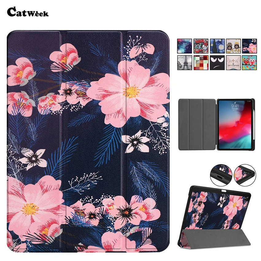 

Case Cover For iPad Pro 11 2018 Smart Sleep Tablet Fundas PU Leather Slim Protective Stand For New iPad pro 11 Color Print Skin