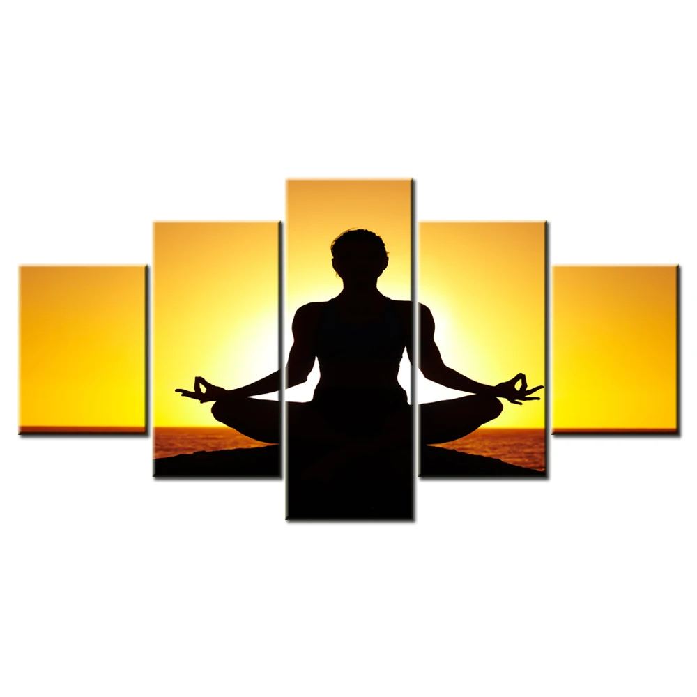 Framed HD Print Yoga Painting On Canvas Art poster picture For Living