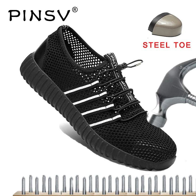 Unisex Safety Shoes Men Work Boots women Steel Toe Air Mesh Work Shoes Men Boots Black Summer ShoesPlus Size 35-46 Unisex Safety Shoes Men Work Boots women Steel Toe Air Mesh Work Shoes Men Boots Black Summer ShoesPlus Size 35-46