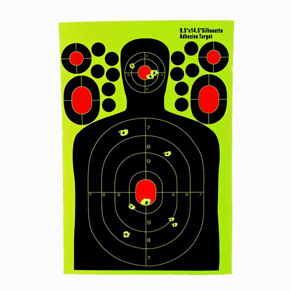10 шт. 14,5 дюймов мишени для стрельбы Splatter реактивной тренировочная мишень бумага флуоресцентный для винтовки пистолетный страйкбол неогнестрельное оружие бумага