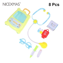 8 шт., набор инструментов доктора, ролевые игры, портативный чемодан, медицинский Обучающий набор игрушек, набор аксессуаров для малышей, косплей, дети, девочки, мальчики