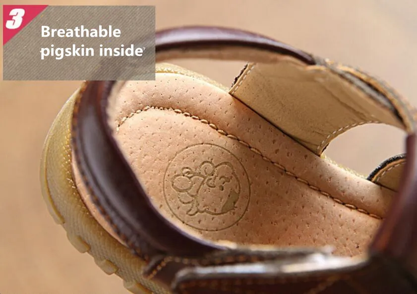 Children's genuine leather sandals-29