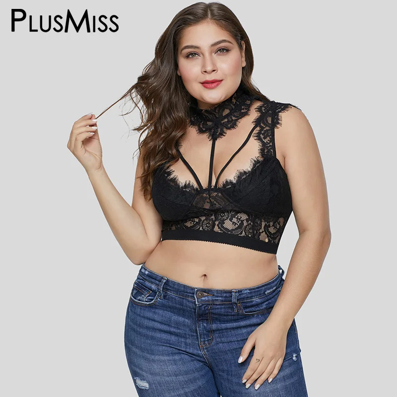 PlusMiss плюс Размеры 5XL XXXXL сексуальное колье кружевной бюстгалтер Для женщин