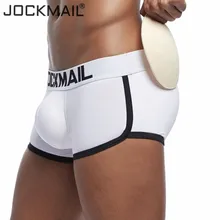 JOCKMAIL, фирменное усиление выпуклости, мужское нижнее белье, боксеры, шорты, волшебные ягодицы, включает в себя переднюю и заднюю бедра, Двойная съемная чашка пуш-ап