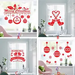 Оптовая продажа 2018 Рождественский съемные наклейки для окон Искусство Наклейка украшение для дома магазина #25