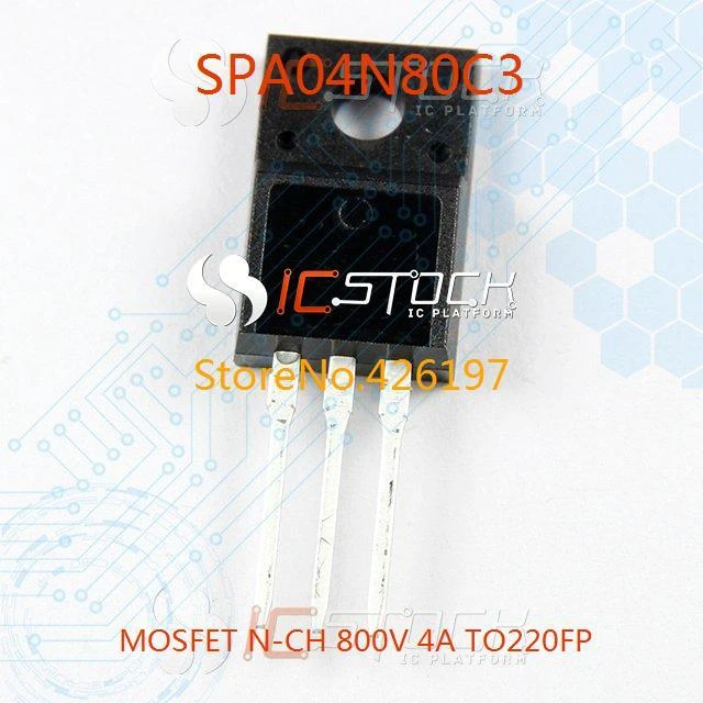 04N80C3 TO-220-3-FP 800V 4A 38W 1 pezzo Transistor N-Mosfet SPA04N80C3 04N80C3 TO-220-3-FP 800V 4A 38W 1 pezzo Transistor N-Mosfet SPA04N80C3