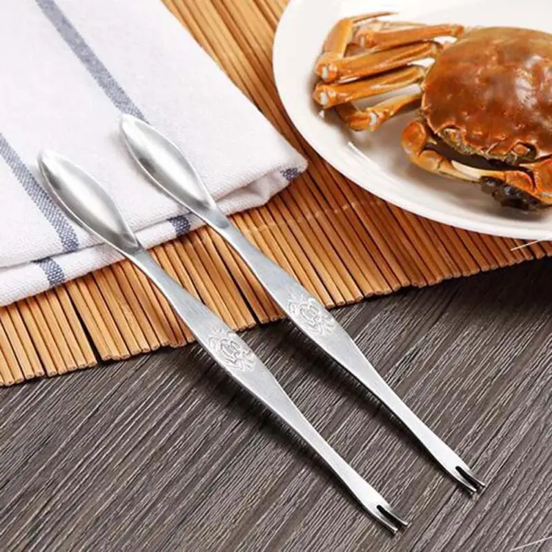 2PCS Seafood Tool Crab Fork Lobster Pin Fruit Fork Shellfish Picks