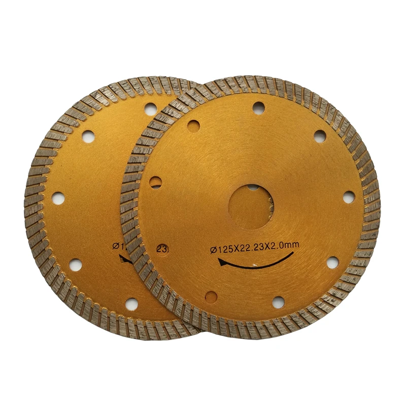 B Economic 5"/125mm 10 Pcs Continuous Rim Thin Turbo Diamond Saw Blades for Granite and Marble